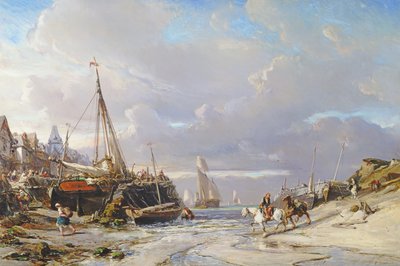 Port en Bretagne, 1861 by Eugene Isabey
